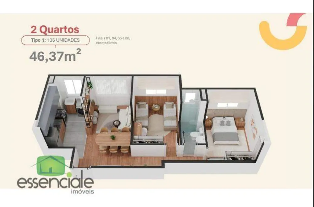 Apartamento, 2 quartos, 46 m² - Foto 16