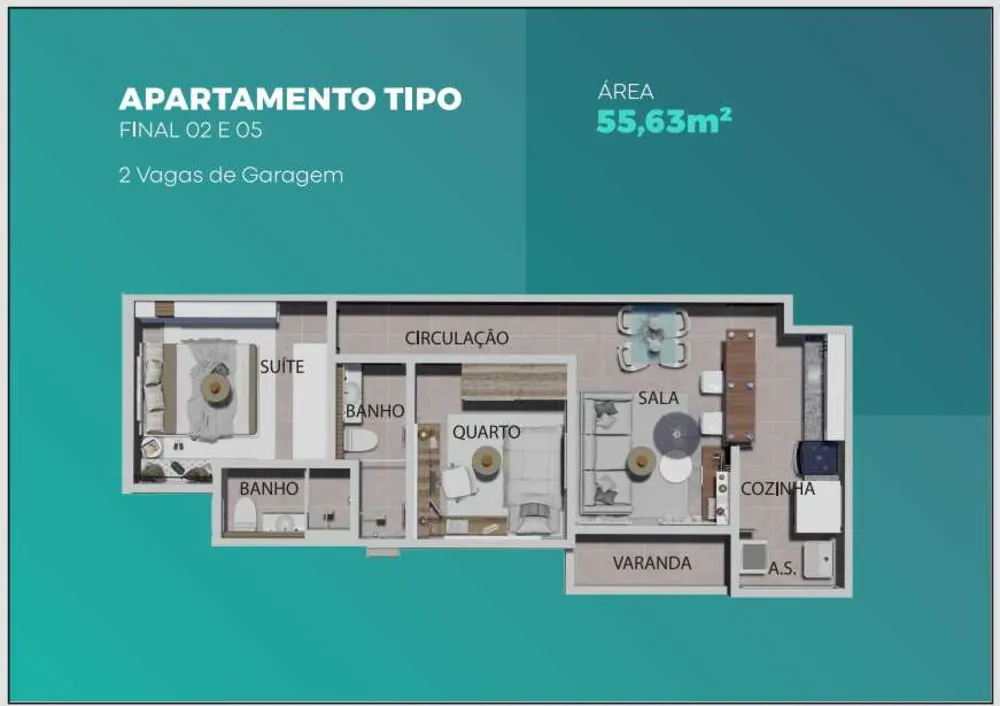 Apartamento, 2 quartos, 56 m² - Foto 11