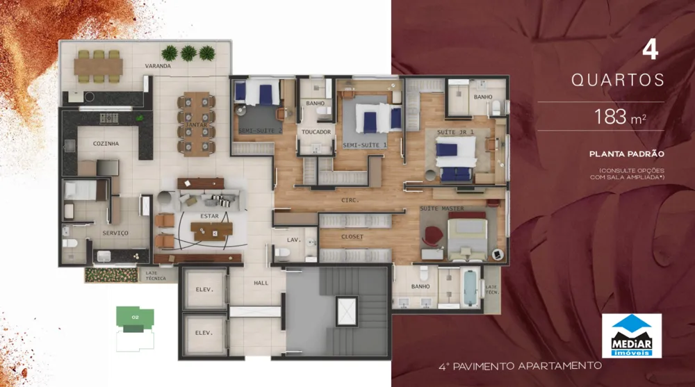 Apartamento, 4 quartos, 142 m² - Foto 19