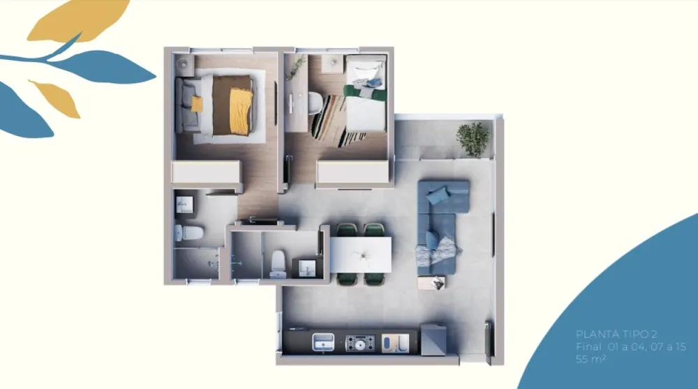 Apartamento, 2 quartos, 80 m² - Foto 1