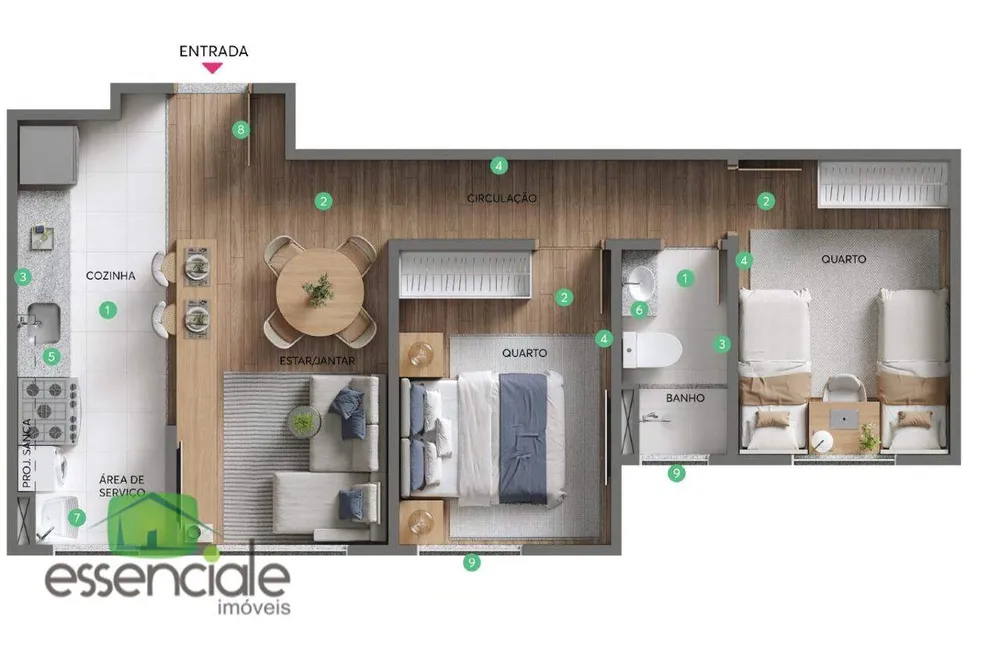 Apartamento, 1 quarto, 47 m² - Foto 5