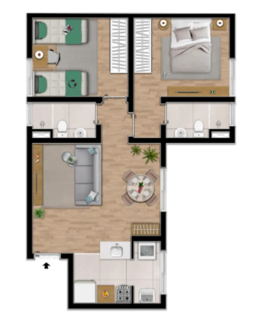 Apartamento, 2 quartos, 55 m² - Foto 1