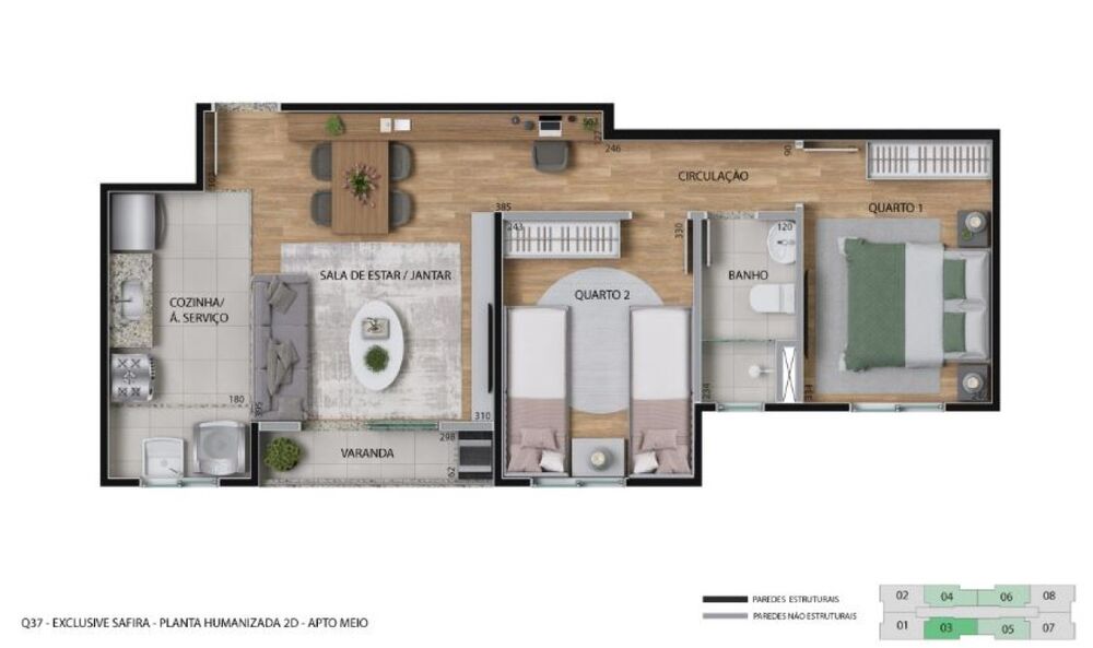 Apartamento à venda com 2 quartos, 54m² - Foto 7