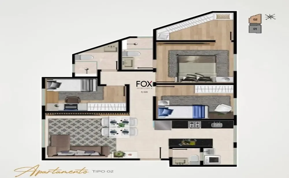 Apartamento, 3 quartos, 71 m² - Foto 3