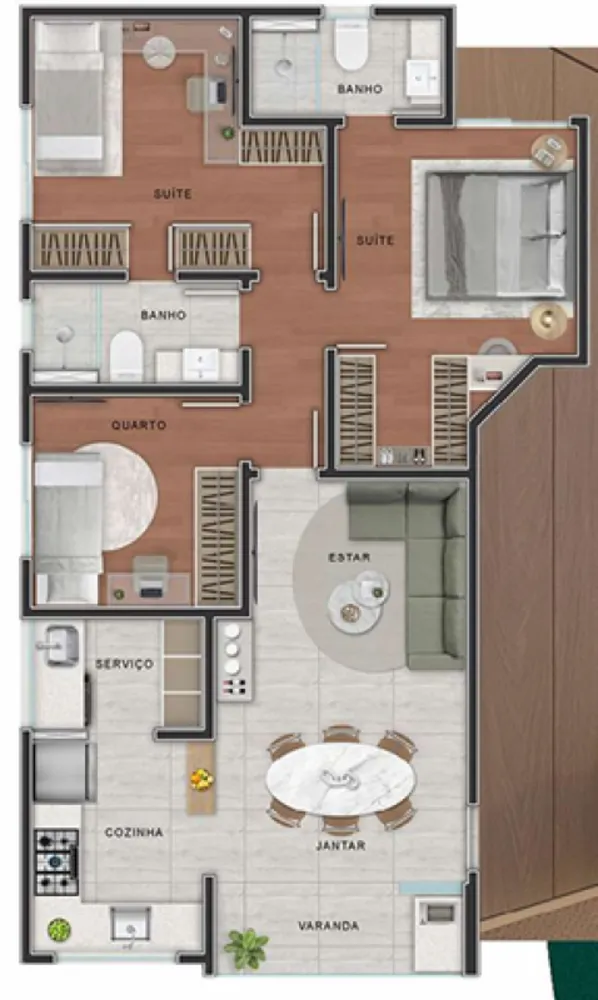 Apartamento, 3 quartos, 71 m² - Foto 3