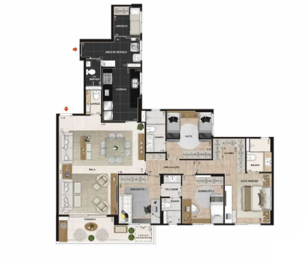 Apartamento, 4 quartos, 143 m² - Foto 2