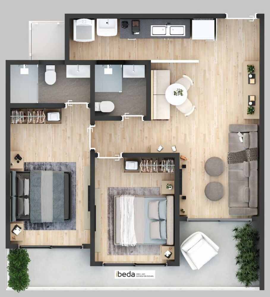 Apartamento à venda com 2 quartos, 60m² - Foto 4