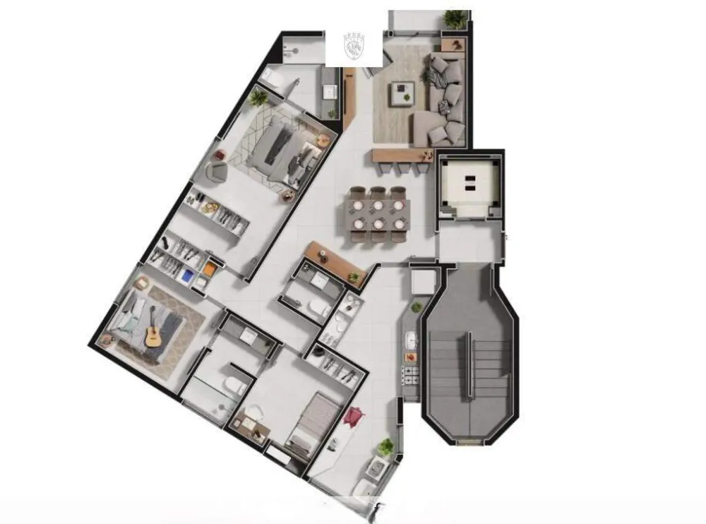 Apartamento, 3 quartos, 101 m² - Foto 2