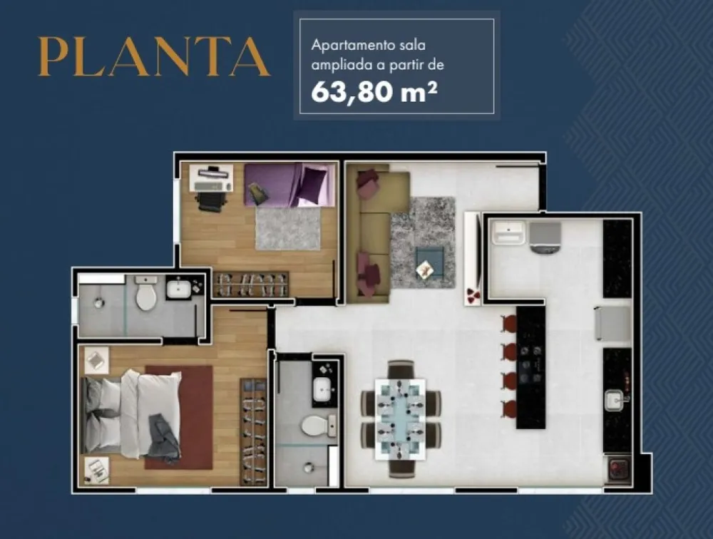 Apartamento, 2 quartos, 64 m² - Foto 1