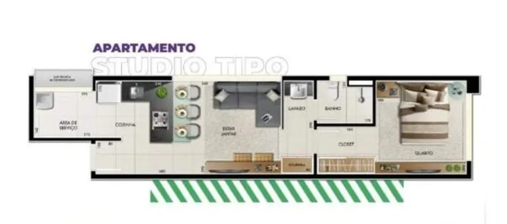 Flat/Apart Hotel, 1 quarto, 43 m² - Foto 7