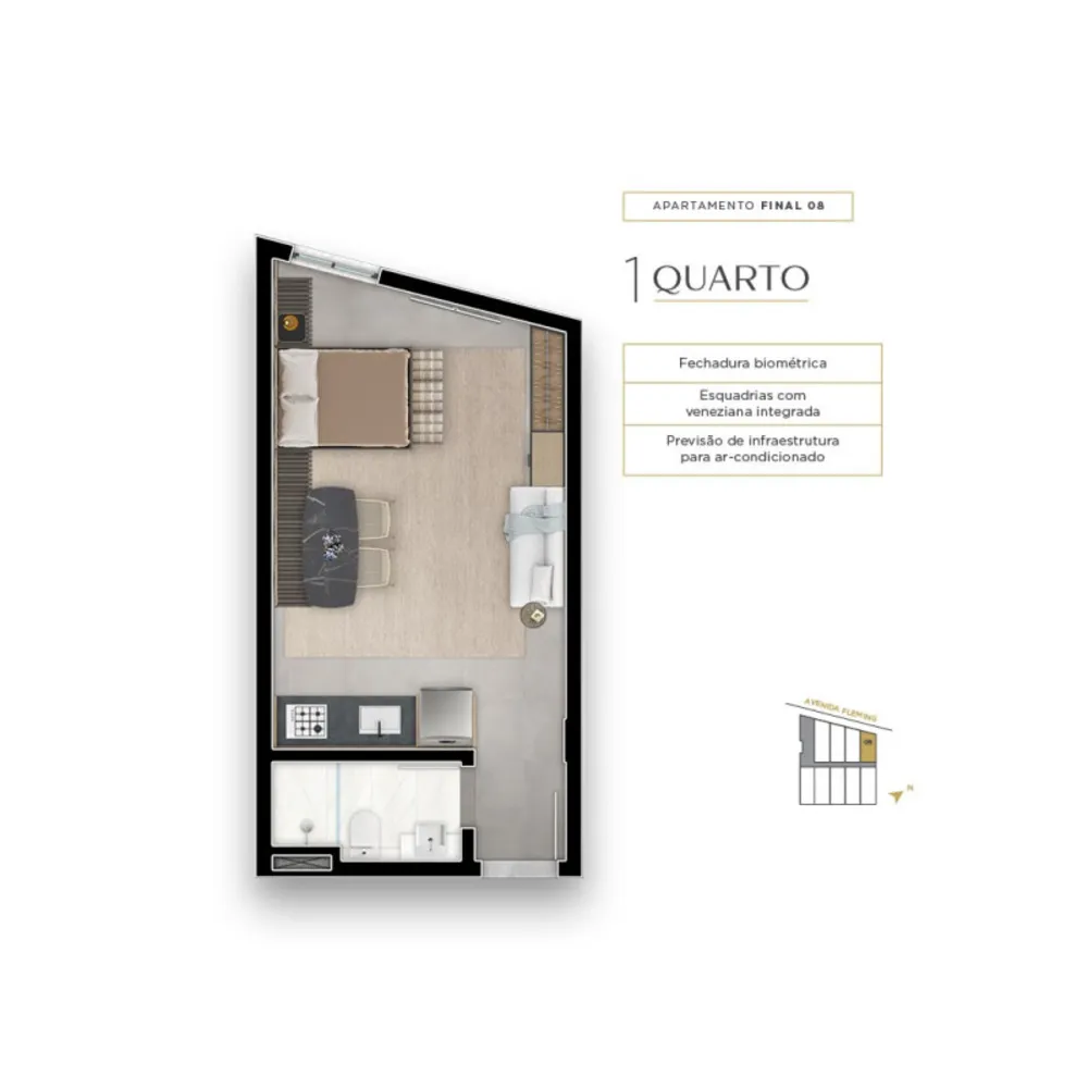 Apartamento, 1 quarto, 38 m² - Foto 2