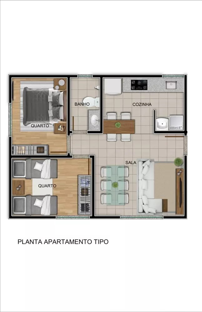 Apartamento à venda com 2 quartos, 45m² - Foto 3