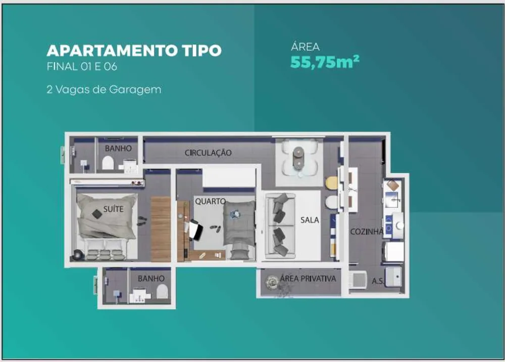 Apartamento, 2 quartos, 56 m² - Foto 12