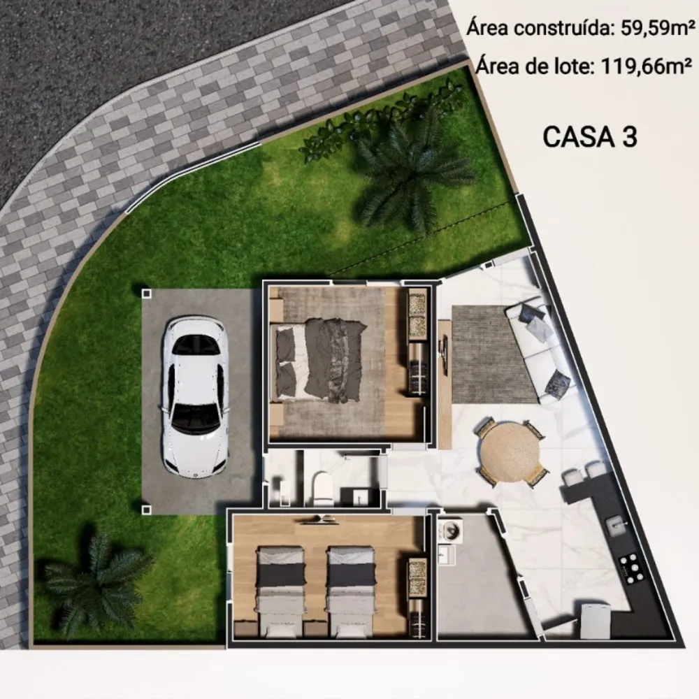 Casa, 2 quartos, 60 m² - Foto 1