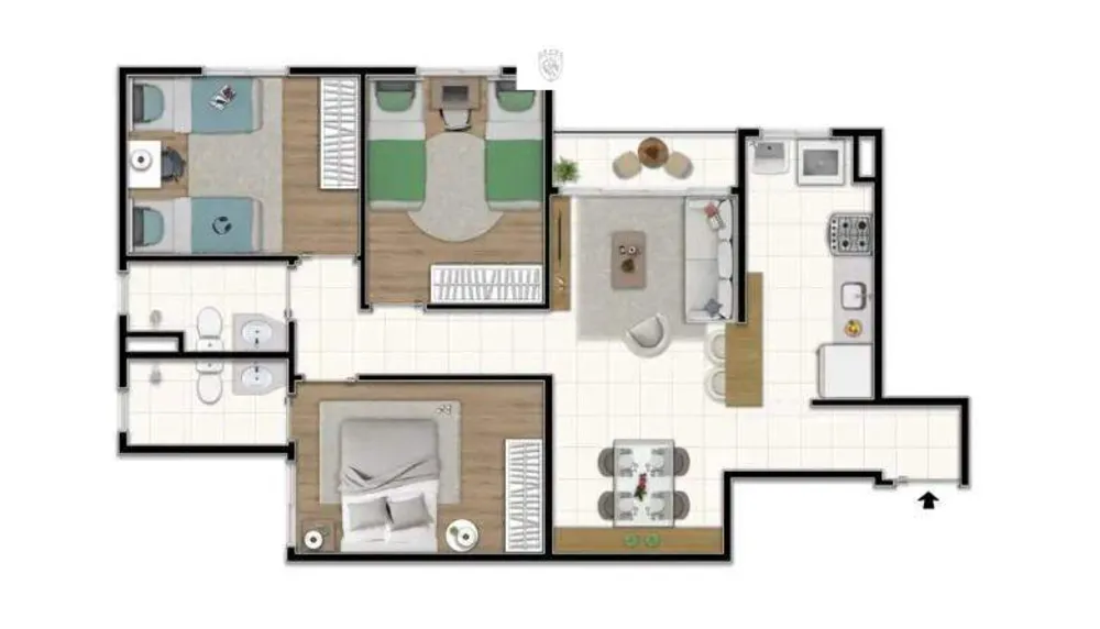 Apartamento, 3 quartos, 65 m² - Foto 3