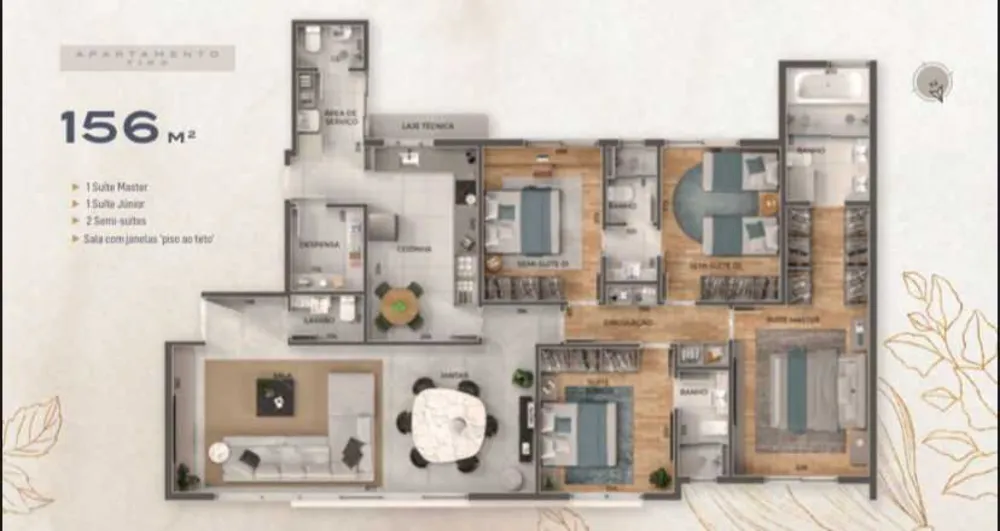Apartamento, 4 quartos, 156 m² - Foto 3