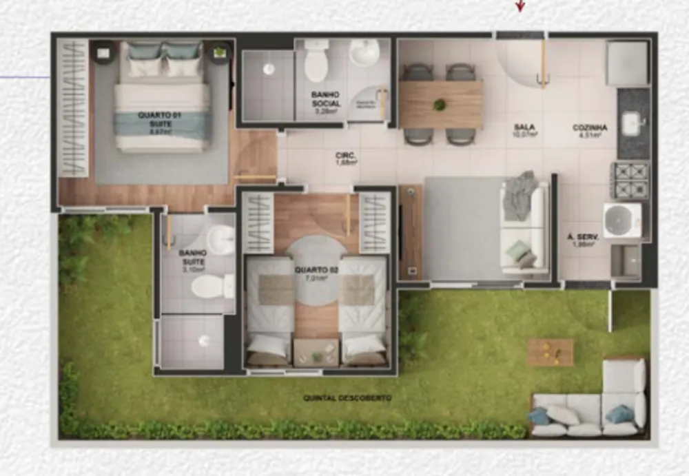 Apartamento, 2 quartos, 42 m² - Foto 6
