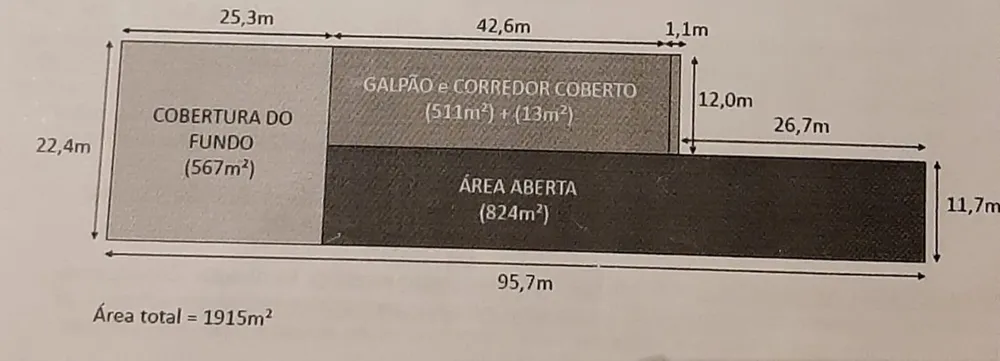 Depósito-Galpão, 1915 m² - Foto 1