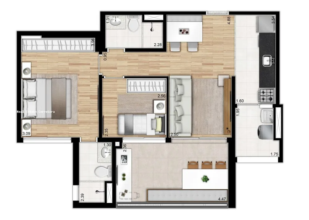 Apartamento, 1 quarto, 73 m² - Foto 3
