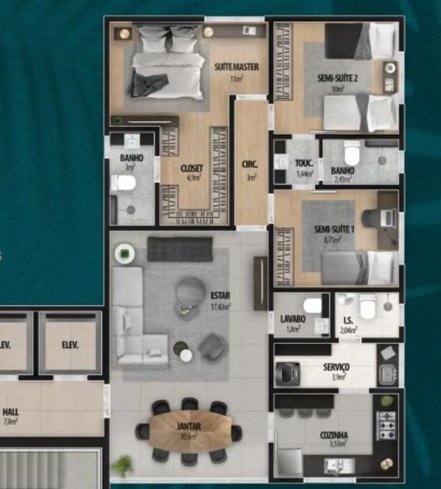 Cobertura, 4 quartos, 199 m² - Foto 9