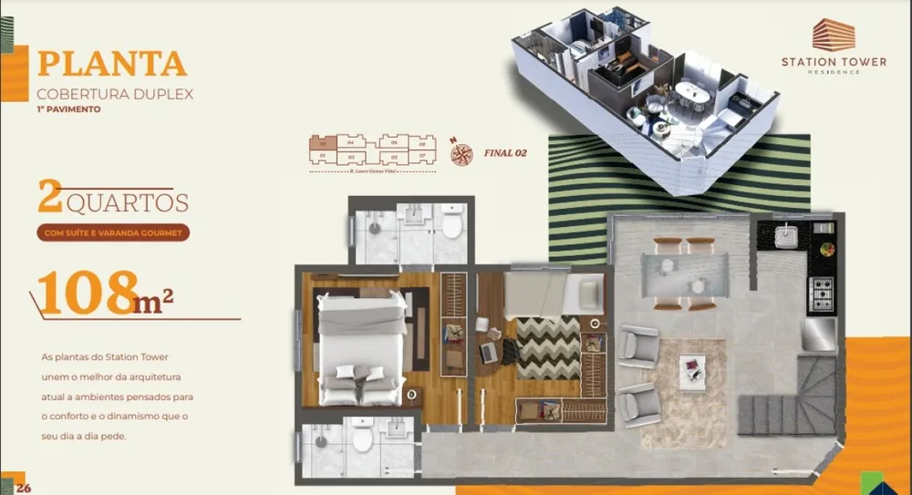 Cobertura, 2 quartos, 110 m² - Foto 1
