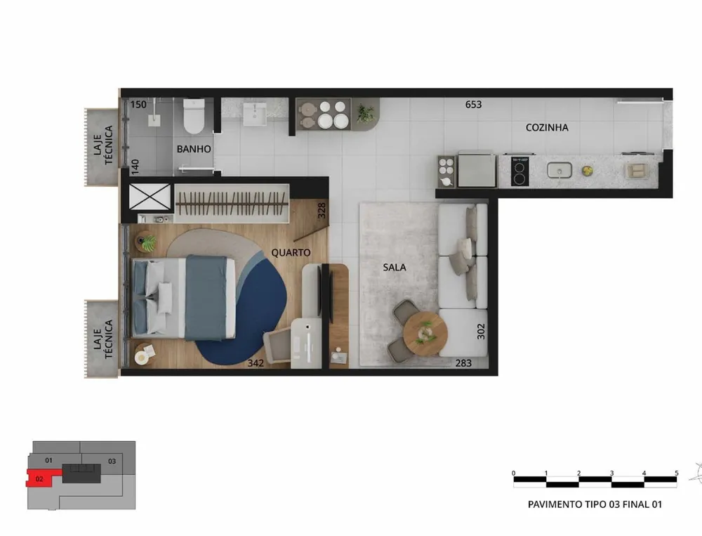 Apartamento, 1 quarto, 51 m² - Foto 2