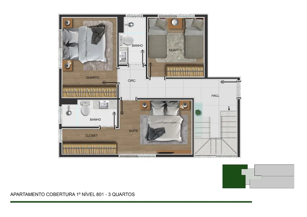 Cobertura, 3 quartos, 152 m² - Foto 4