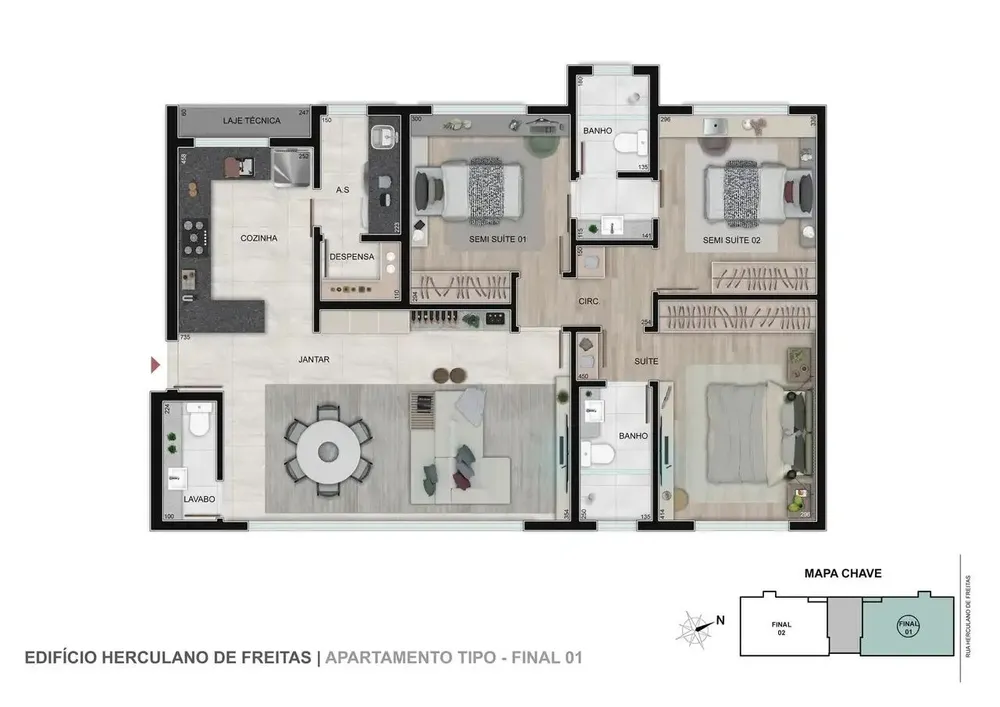 Apartamento, 3 quartos, 172 m² - Foto 3