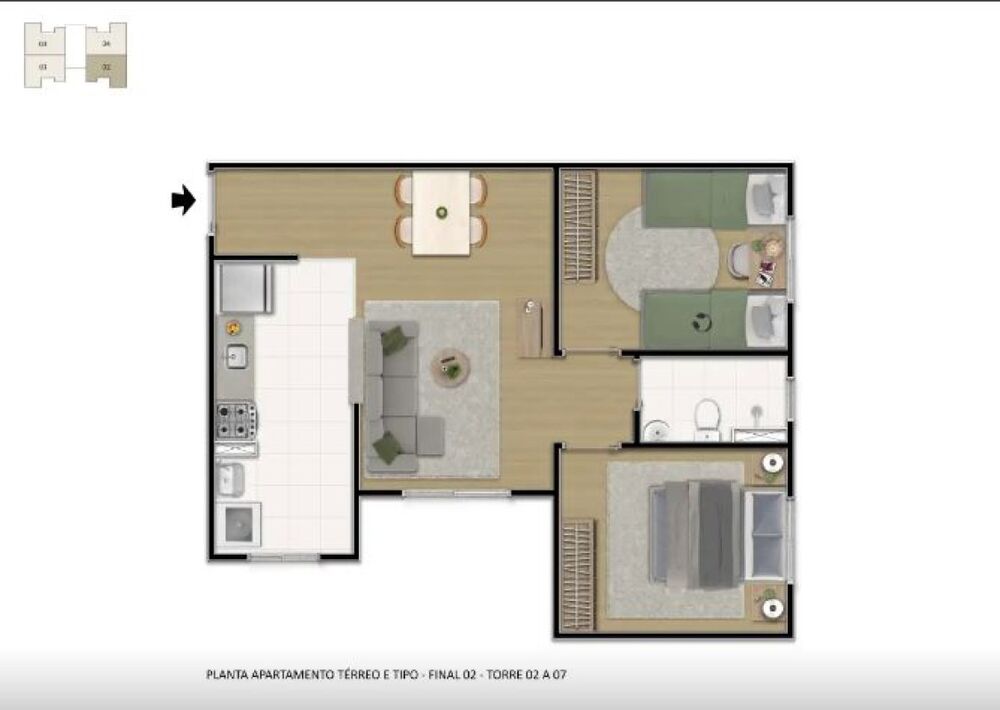 Apartamento à venda com 2 quartos, 47m² - Foto 11