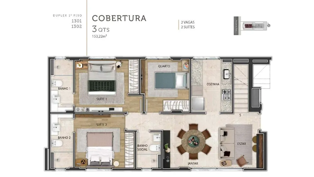 Apartamento, 3 quartos, 94 m² - Foto 1