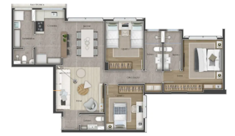 Apartamento, 3 quartos, 92 m² - Foto 1