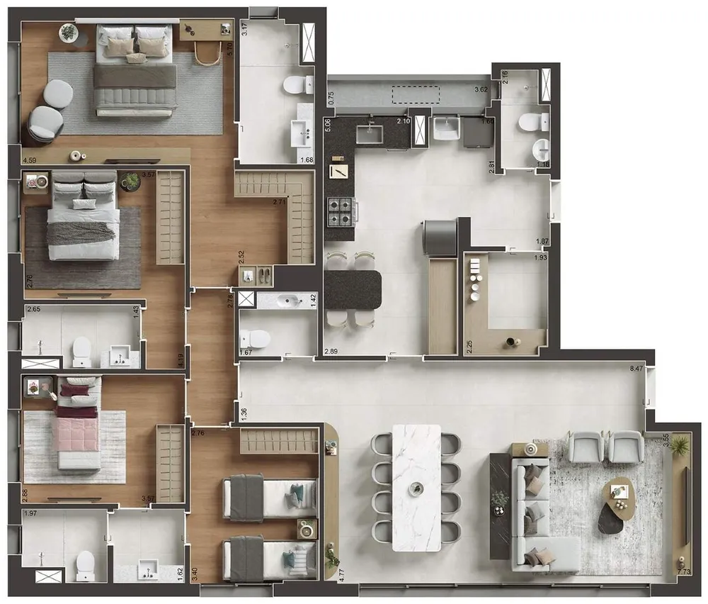 Apartamento, 4 quartos, 142 m² - Foto 1