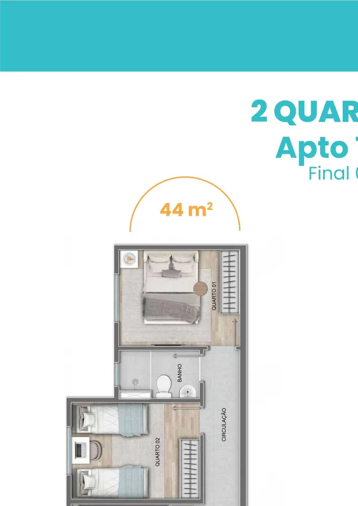 Apartamento, 2 quartos, 44 m² - Foto 8