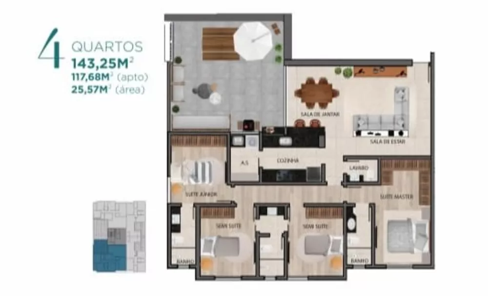 Apartamento à venda com 4 quartos, 178m² - Foto 9