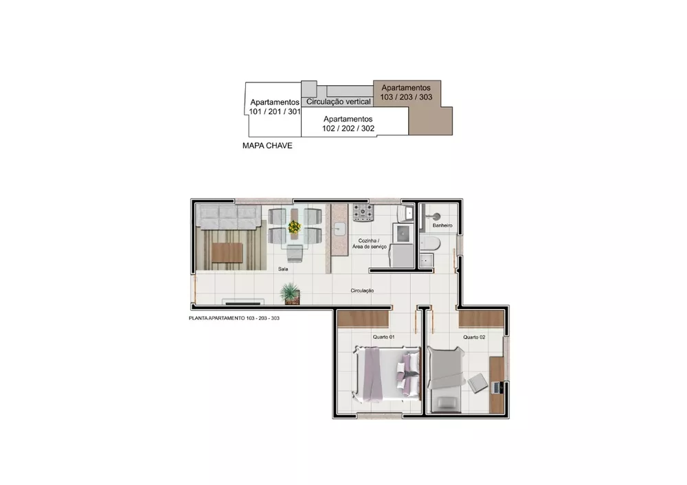 Apartamento à venda com 2 quartos, 60m² - Foto 4