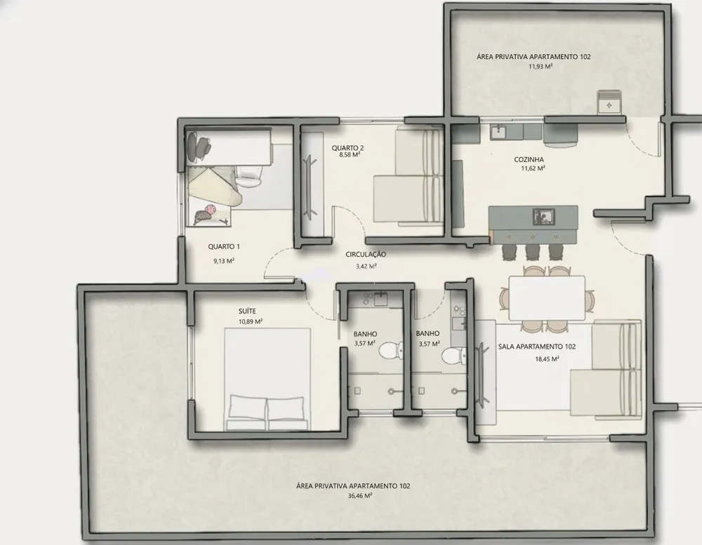 Apartamento, 3 quartos, 130 m² - Foto 1