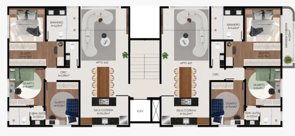 Cobertura, 3 quartos, 149 m² - Foto 2