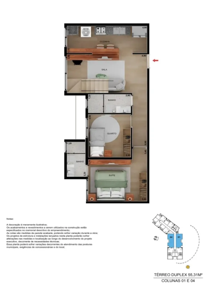 Apartamento, 1 quarto, 1200 m² - Foto 4