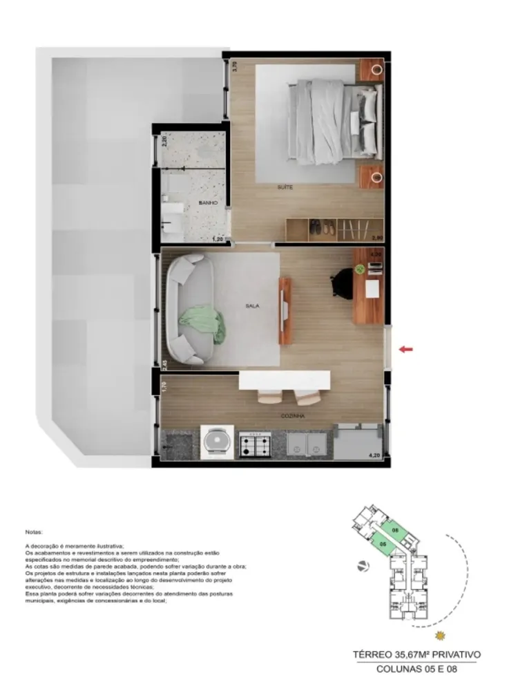 Apartamento, 1 quarto, 1200 m² - Foto 9