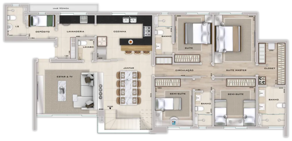 Cobertura, 5 quartos, 309 m² - Foto 7