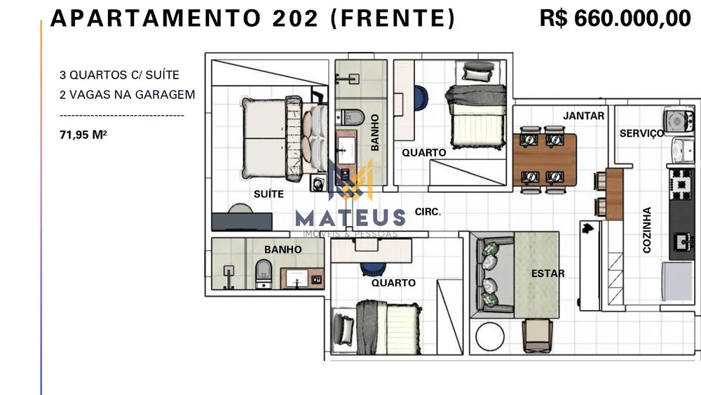 Apartamento, 3 quartos, 72 m² - Foto 4