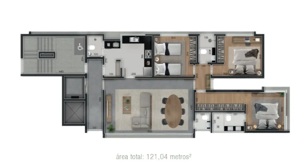 Apartamento, 3 quartos, 122 m² - Foto 3