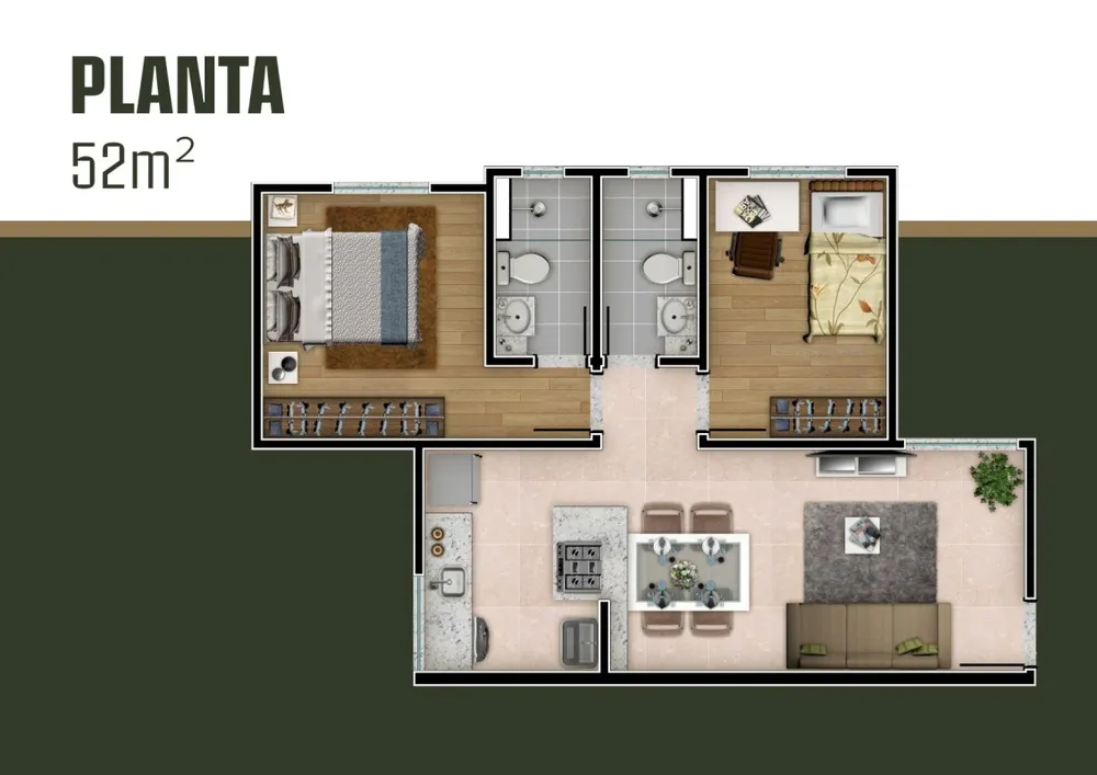 Apartamento, 2 quartos, 52 m² - Foto 6