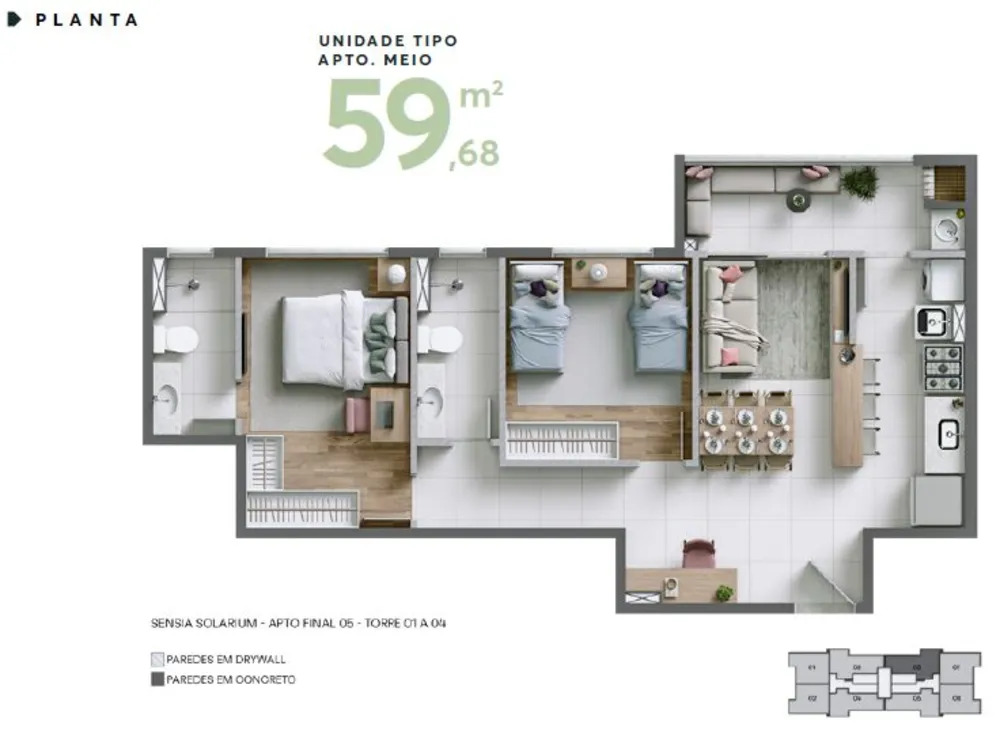 Apartamento, 2 quartos, 53 m² - Foto 12