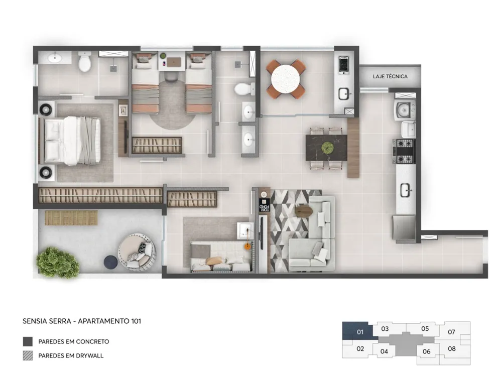 Apartamento, 3 quartos, 66 m² - Foto 1