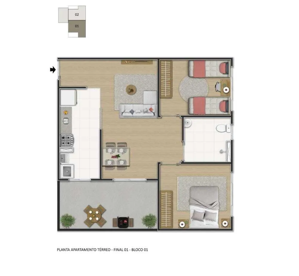 Apartamento, 2 quartos, 43 m² - Foto 15