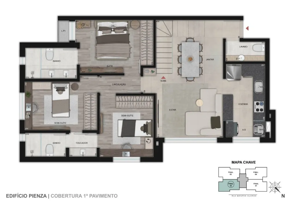 Cobertura, 3 quartos, 173 m² - Foto 3