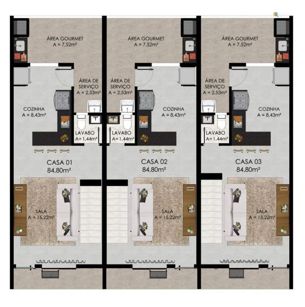 Casa, 2 quartos, 84 m² - Foto 9