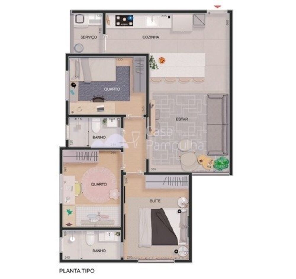 Apartamento à venda com 3 quartos, 69m² - Foto 3