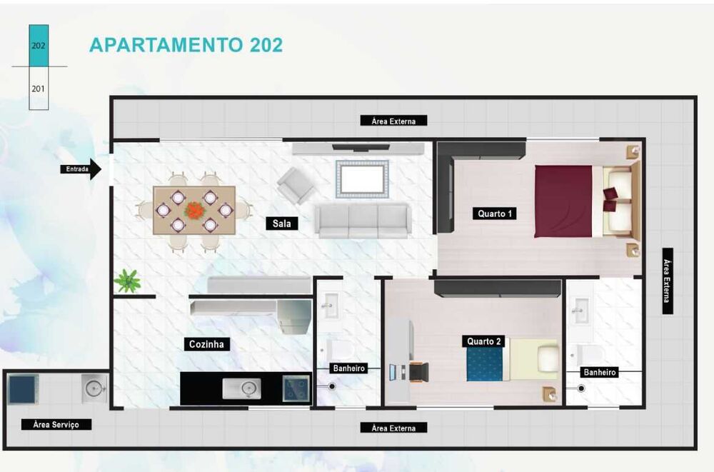 Apartamento à venda com 3 quartos, 56m² - Foto 1